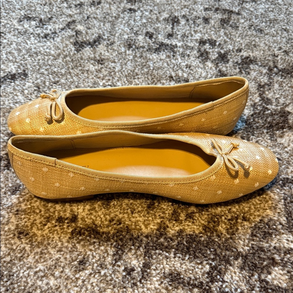 J. Crew Gold Polka Dot Ballet Flats